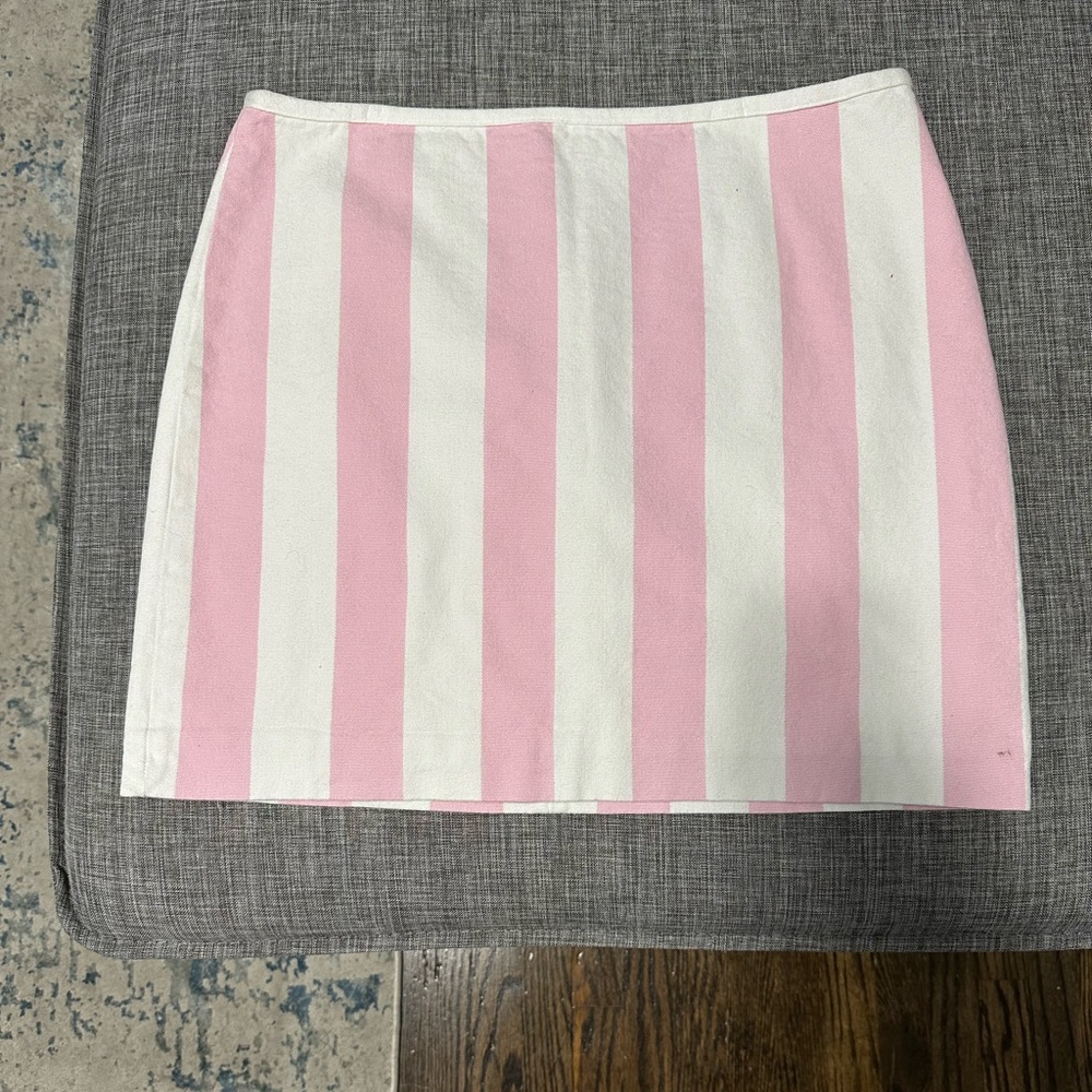 Madewell Pink Striped Mini Skirt